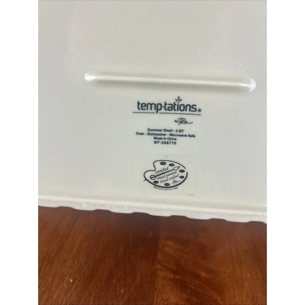 Temp-tations by Tara Summer Shells 2 QT Baking Dish with Cover Casserole Sealife